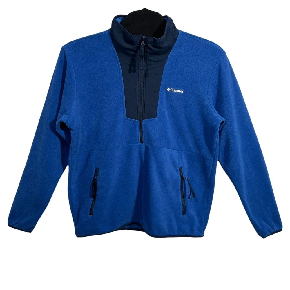 Columbia Mens Sequoia Grove Half Zip Fleece Pullover Jacket M Mount Blue Navy